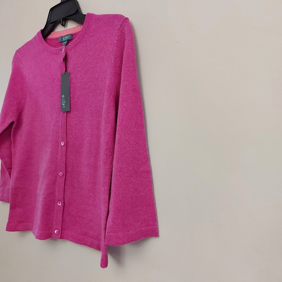 Griffen Cashmere pink 2 ply cardigan sweater size small - Picture 3 of 7